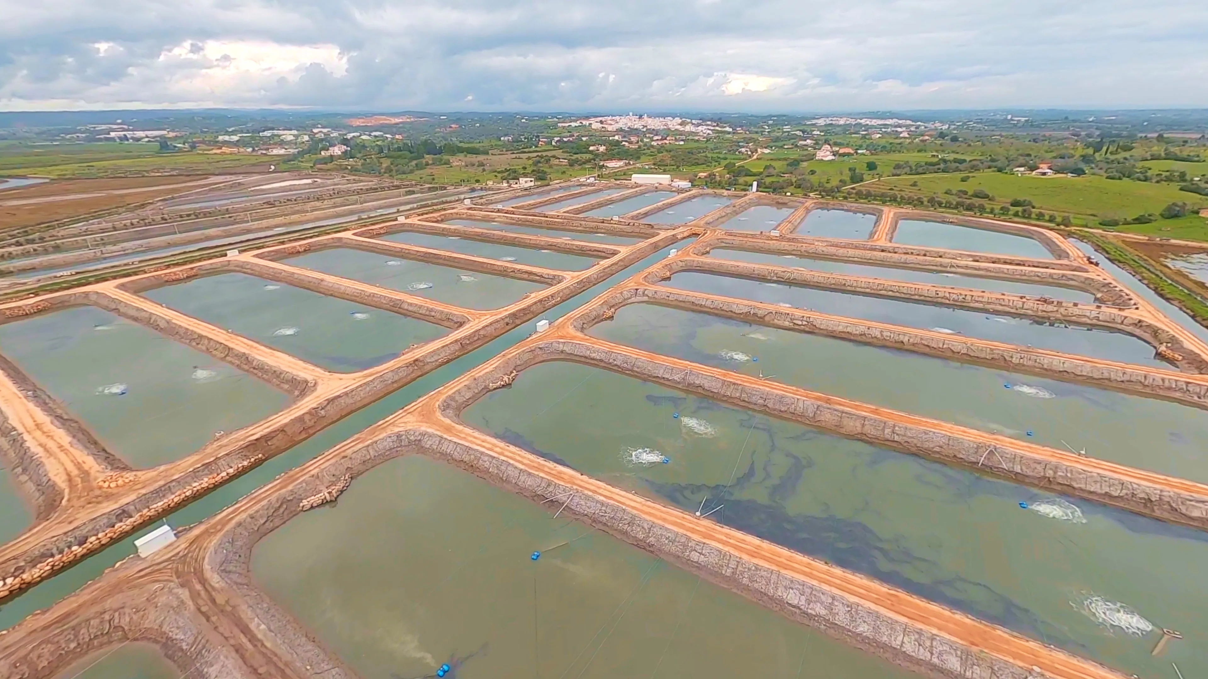 NaturaFish estuary ponds with tidal water exchange in the Algarve countryside